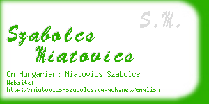 szabolcs miatovics business card